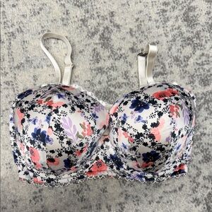Victoria's Secret Dream Angels Lined Demi Satin Multicolor Floral Bra